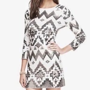 Express Sequin Dress - Geometric Tribal Print Size XS